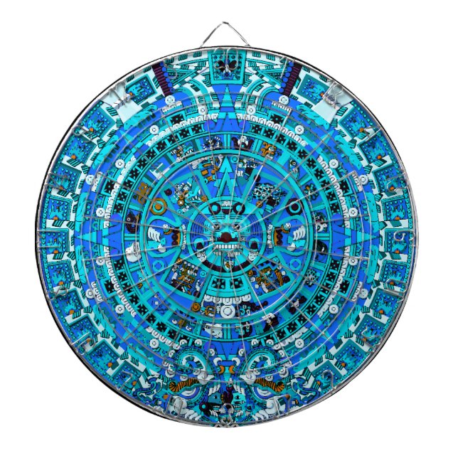 Ancient Maya Dartboard - Mayan Aztec Calendar Art Piltavla (Framsidan)