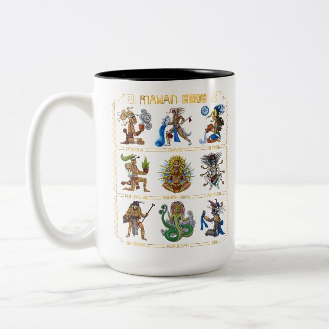 Ancient Mayan Gods Två-Tonad Mugg (Vänster)