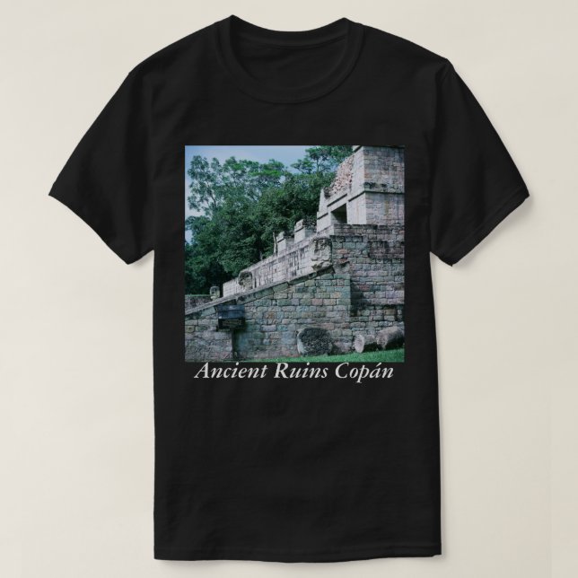 Ancient Mayan Ruins Copan Honduras Photo Designad T Shirt (Design framsida)