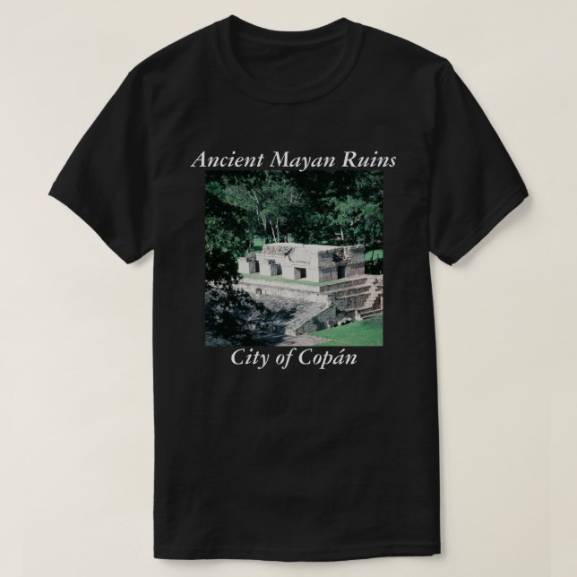 Ancient Mayan Ruins Copan Photo Designad Tee Shirt (Design framsida)