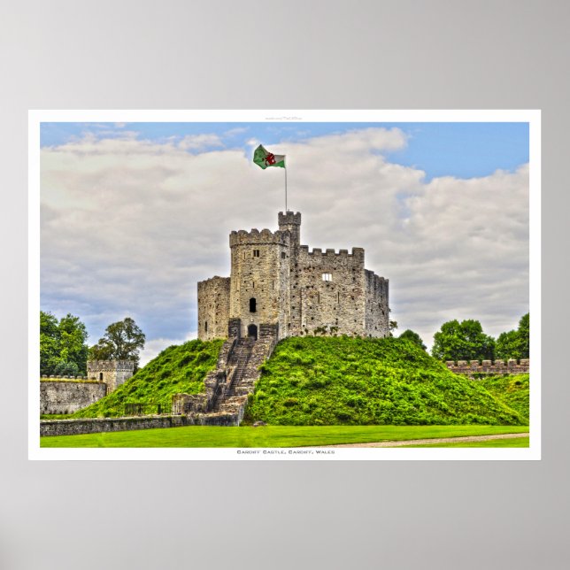 Ancient Medieval Cardiff Castle, Cardiff, Wales Poster (Framsidan)
