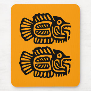 Ancient Mexican Fish Art Mousepad Musmatta