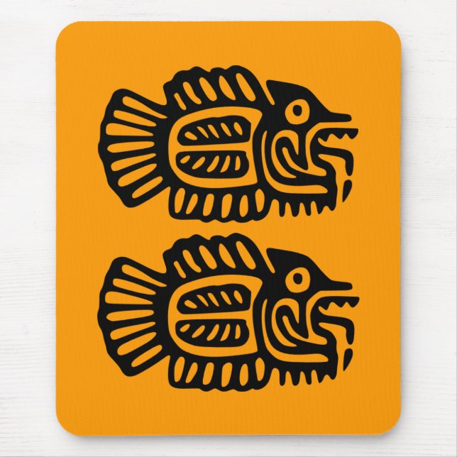 Ancient Mexican Fish Art Mousepad Musmatta (Framsidan)