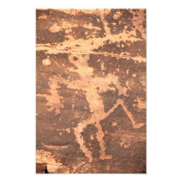 Ancient Native American Zuni Lizardman Petroglyph Fototryck