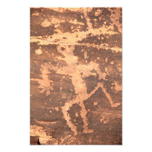 Ancient Native American Zuni Lizardman Petroglyph Fototryck