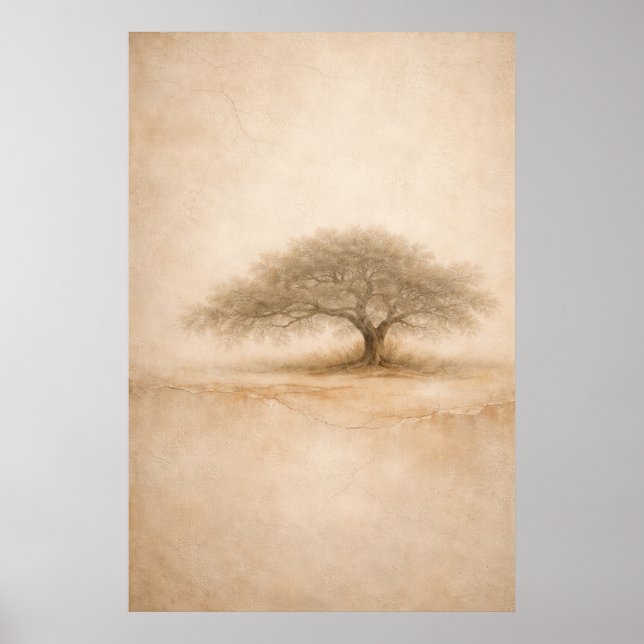 Ancient Oak | Southern Oak Tree Wall Art | Poster (Framsidan)