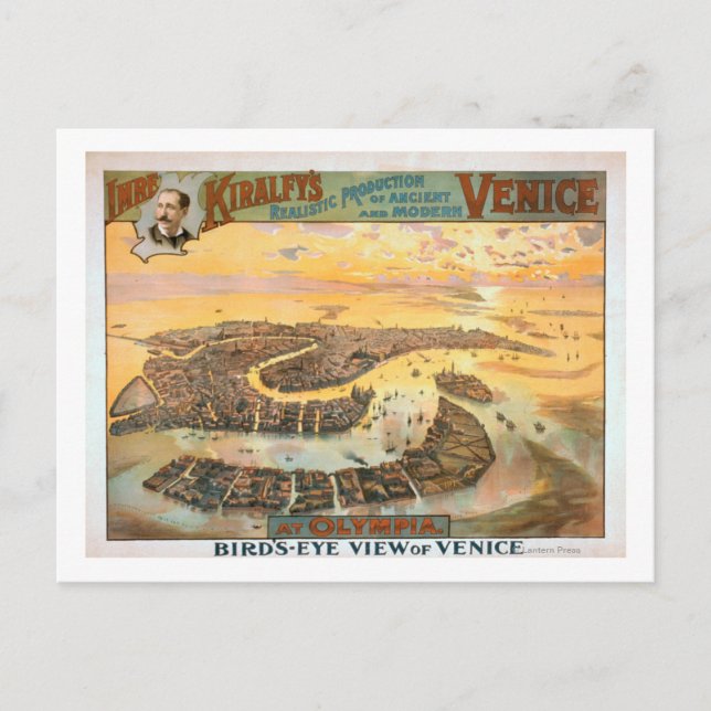 Ancient och modern Venedig i Olympia Aerial View Vykort (Framsida)