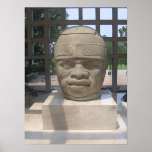 Ancient Olmec Head 4 Poster