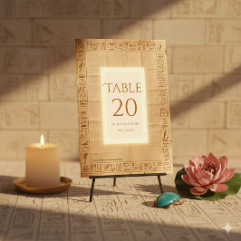 Ancient Papyrus Gold Hieroglyphs Egyptian Wedding Bordsnummer