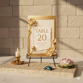 Ancient Papyrus Luxury Gold Lotus Egyptian Wedding Bordsnummer