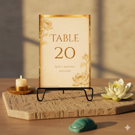 Ancient Papyrus Luxury Gold Lotus Egyptian Wedding Bordsnummer