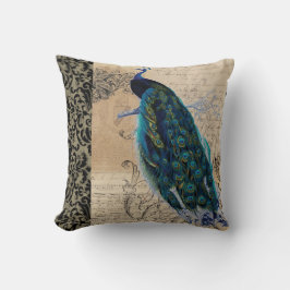 Ancient Peacock Modern Vintage Decoratal Decor Kudde