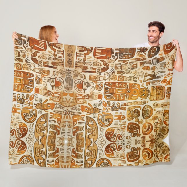 Ancient Petroglyph Art Fleecefilt (På plats)