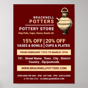 Ancient Pot, Pottery Store, Potter Reklam Poster