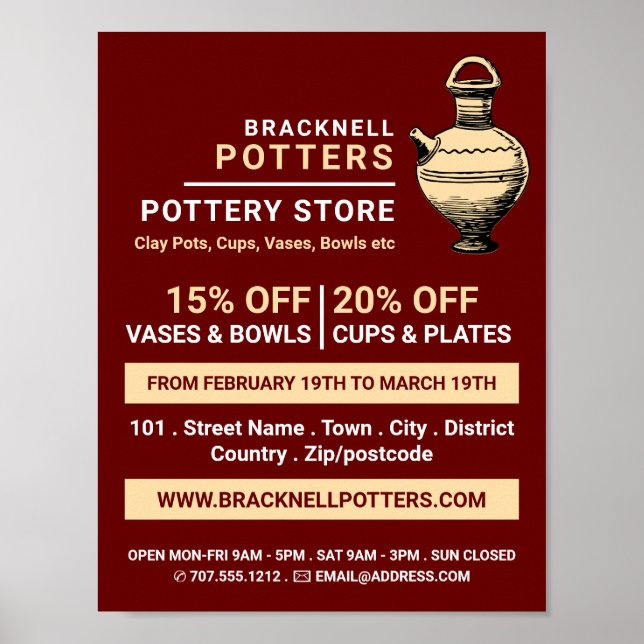 Ancient Pot, Pottery Store, Potter Reklam Poster (Framsidan)