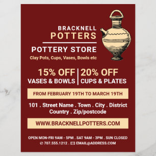 Ancient Pot, Pottery Store, Potter Reklam Reklamblad