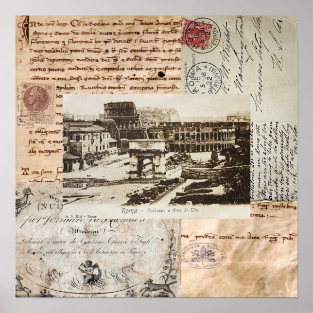 Ancient Rom Coliseum Italienska konst Poster (Framsidan)