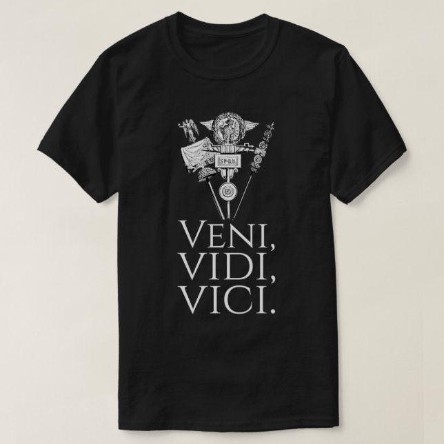 Ancient Rom Julius Caesar Latin Quote Veni Vidi T Shirt (Design framsida)