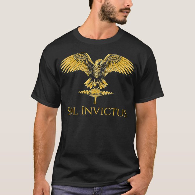 Ancient Rom Mythology Sol Invictus Roman Eagle  T Shirt (Framsida)