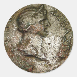 Ancient Roman Coin Sticker Runt Klistermärke