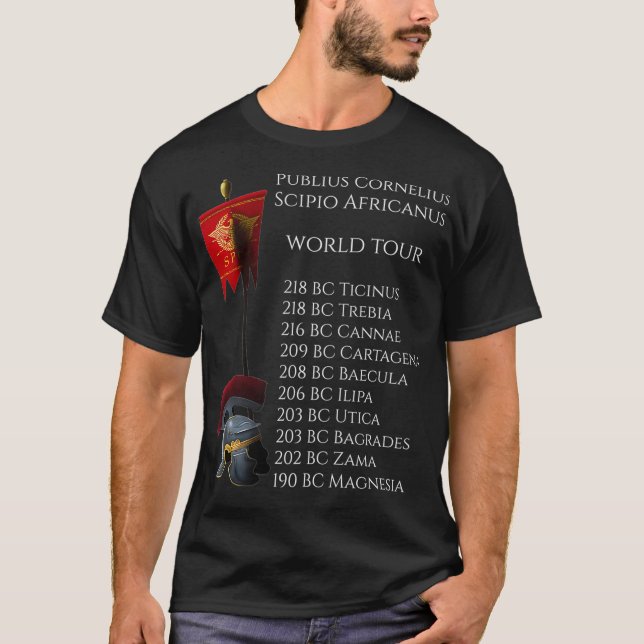 Ancient Roman History SPQR  Scipio Africanus World T Shirt (Framsida)