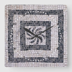 Ancient Roman Mosaic Spiral Fyrkantig Klocka
