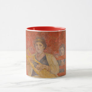 Ancient Roman Pompeii grannbor Fresco Musician Mugg