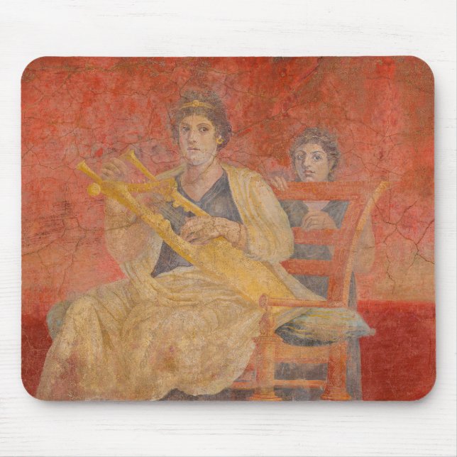 Ancient Roman Pompeii Grbor Fresco Musician Art Musmatta (Framsidan)