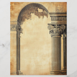 Ancient Roman RuinsAged Vintage Parchment Stil