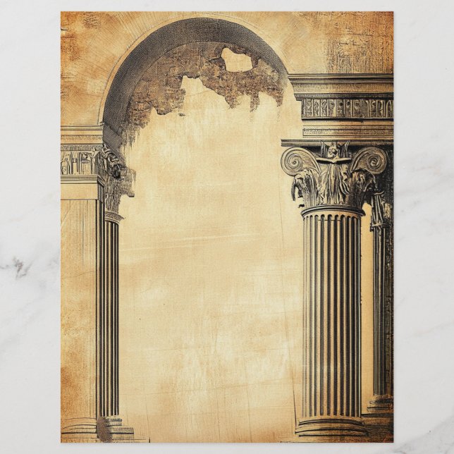 Ancient Roman RuinsAged Vintage Parchment Stil (Framsida)