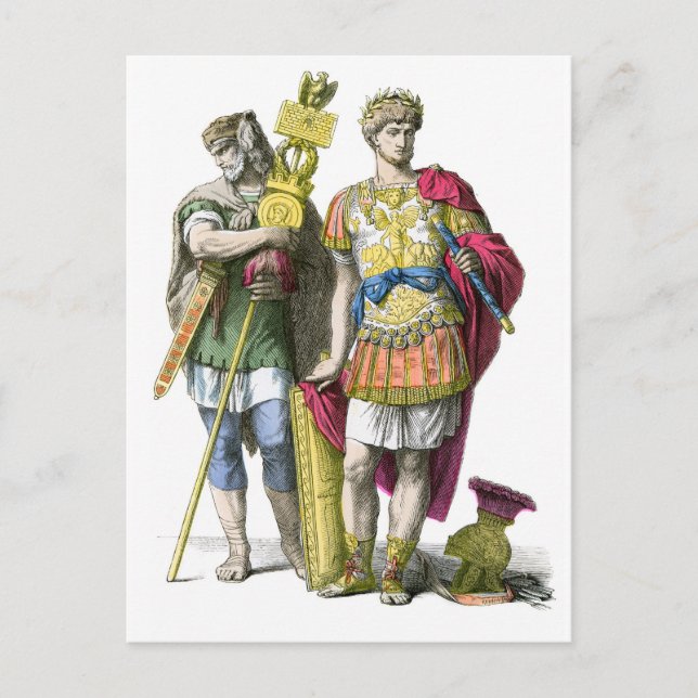 Ancient Roman Standard Bearer och General Vykort (Framsida)