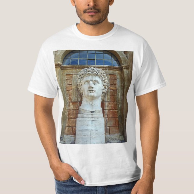 Ancient Roman Warrior Latin Sculpture Manar anklag T Shirt (Framsida)