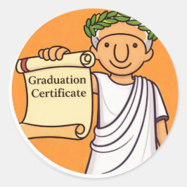 Ancient Rome Graduation Sticker Julius Caesar Runt Klistermärke