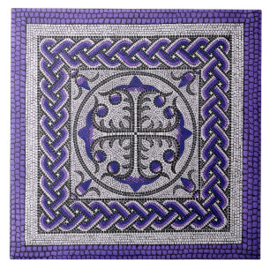 Ancient romersk mosaik Illustration violet Kakelplatta