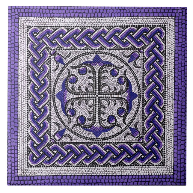 Ancient romersk mosaik Illustration violet Kakelplatta (Framsidan)