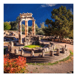 Ancient ruins Athina Pronaia temple Fototryck