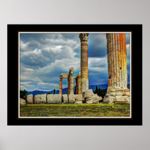 Ancient Ruins i Aten Grekland Poster