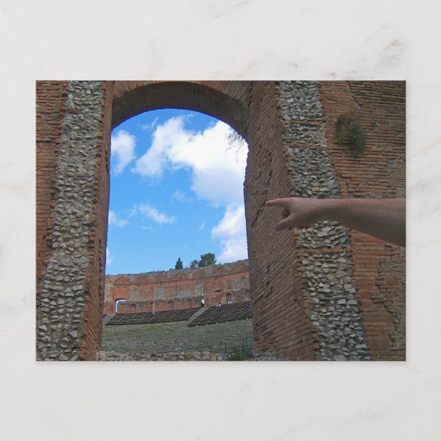 Ancient Ruins Taormina, Sicilien Vykort (Framsida)