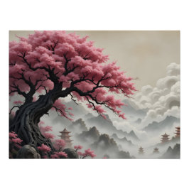 Ancient Sakura Mountain Perfect Poster