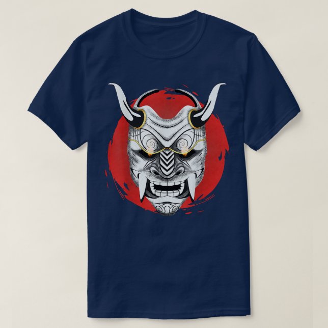 Ancient Samurai japansk Oni Mask, Design Ogre Sam T Shirt (Design framsida)