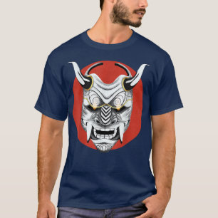 Ancient Samurai japansk Oni Mask Design Ogre Samu T Shirt