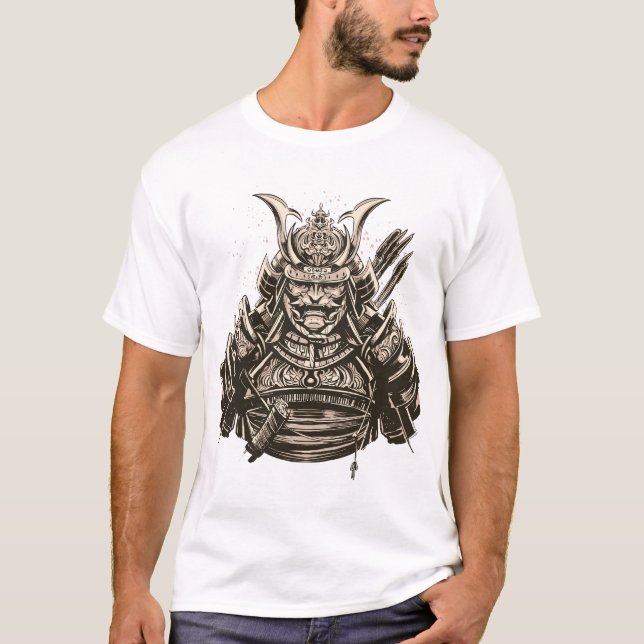 ancient samurai warrior in armor t shirt (Framsida)