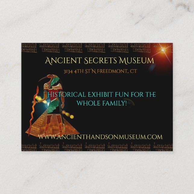 Ancient Secrets THOTH 3D Egyptian Scifi MUSEUM Visitkort (Framsida)