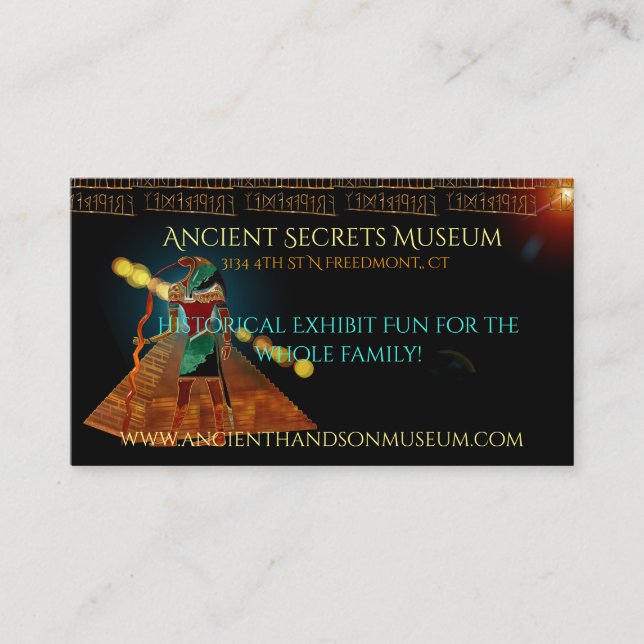 Ancient Secrets THOTH 3D Egyptian Scifi MUSEUM Visitkort (Framsida)