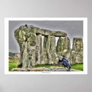 Ancient Site of Stonehenge & Preening Kråka Poster