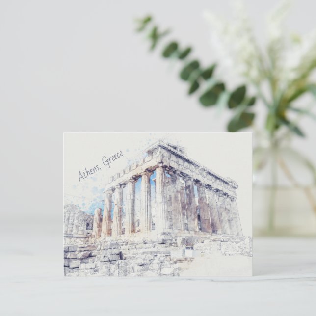 Ancient Sites Parthenon i Aten, Grekland Vykort (Stående Fram)