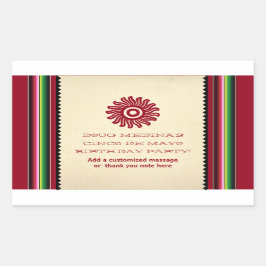 Ancient Sol Mexican Serape Rektangulärt Klistermärke