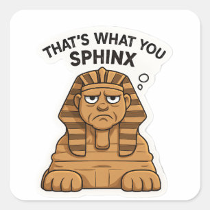 Ancient Sphinx Premium Vinyl Sticker Fyrkantigt Klistermärke