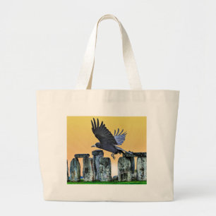 Ancient Stonehenge & Rook Corvid-älskare Gift Jumbo Tygkasse