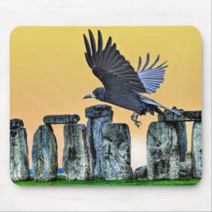Ancient Stonehenge & Rook Corvid-älskare Gift Musmatta